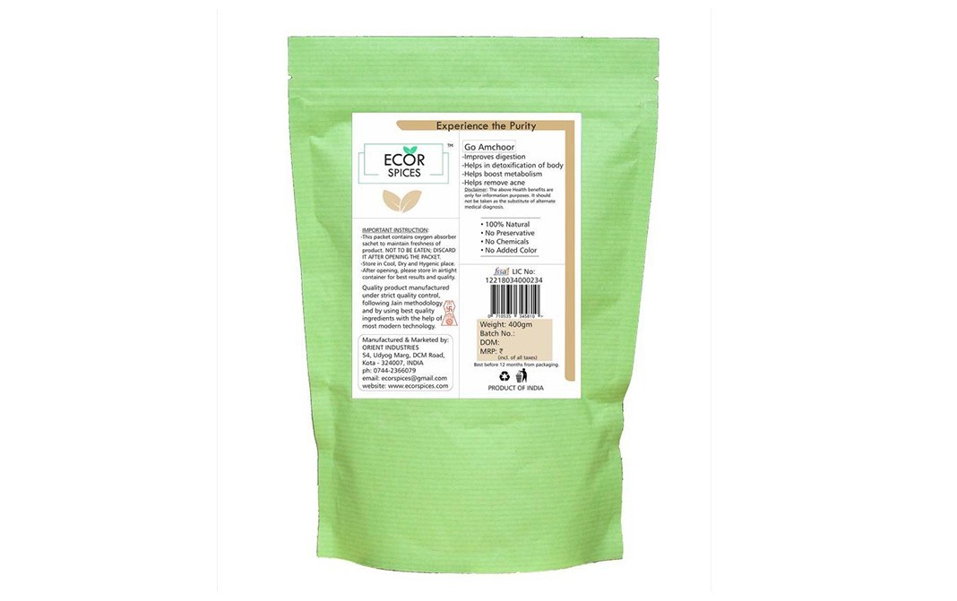 Ecor Spices Dry Mango Powder    Pack  400 grams